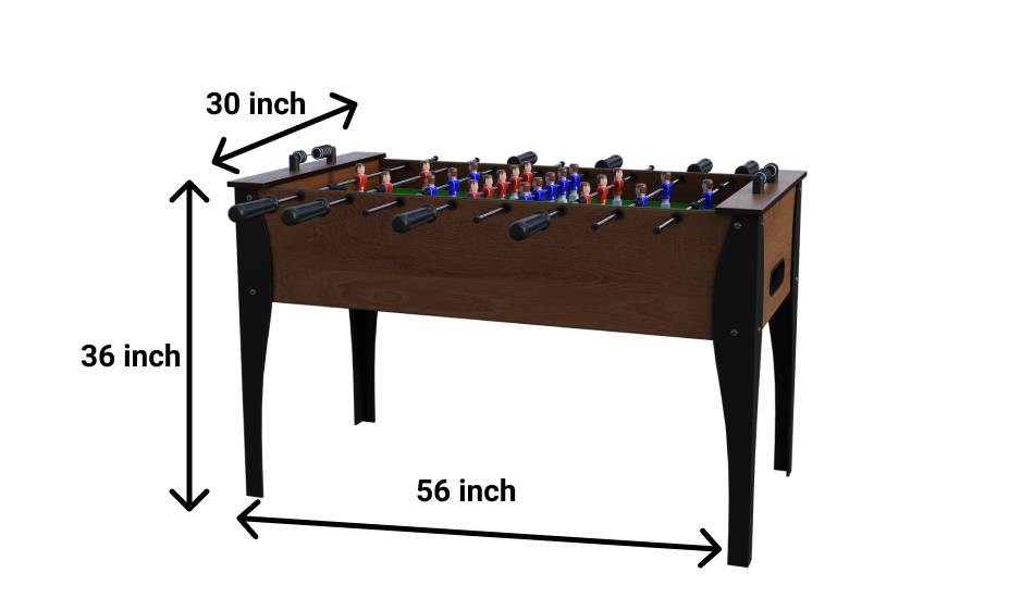 standard foosball table dimensions & size