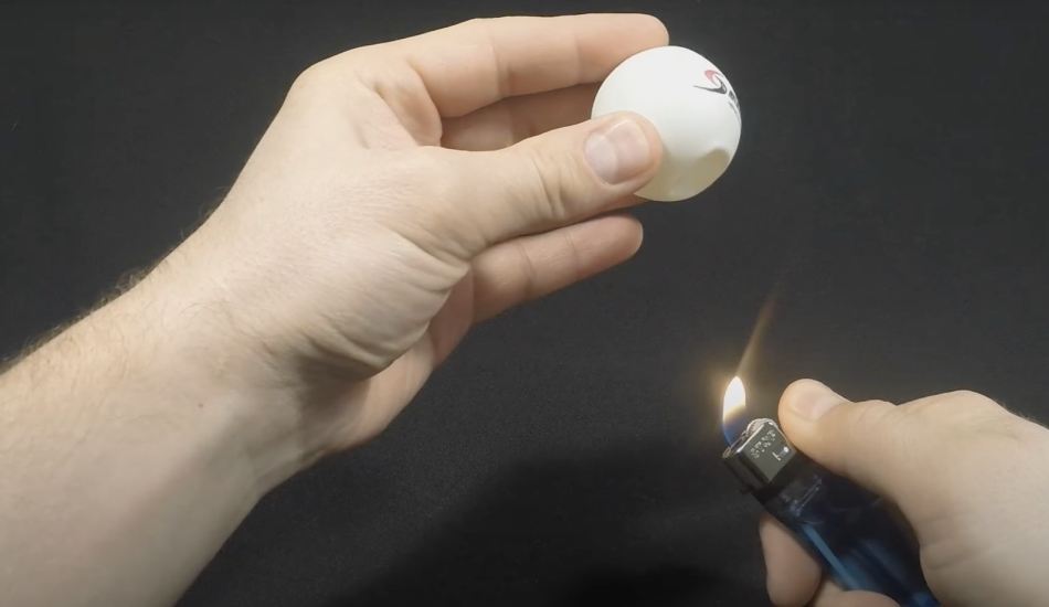 Why can be heating up the dented side of the ping pong ball sometimes repair it, how to fix a dent in a ping pong ball, crushed ping-pong ball appearance, how to fix a dent in a ping pong ball